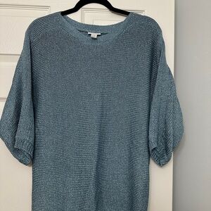 Chico's Metallic Blue Knit Top